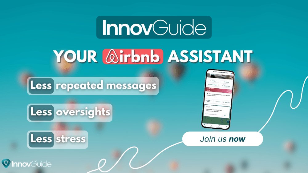 InnovGuide's tweet image. Managing an airbnb rental? 🎯
What if you could delegate your tasks?
We are creating a solution with you and for you !
💡 Available now in beta!
👉 Try it early: innovguide.com
#DigitalGuide #GuestExperience #airbnbhost
