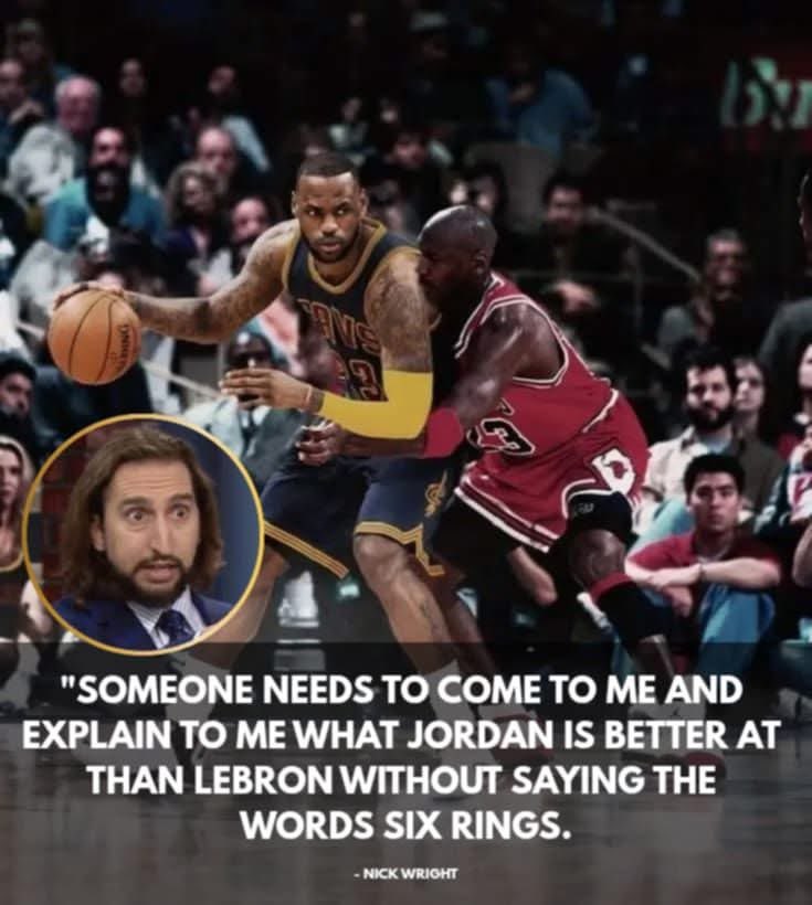 Hoopss's tweet image. how is Jordan better than LeBron without bringing up the 6 rings. 👀