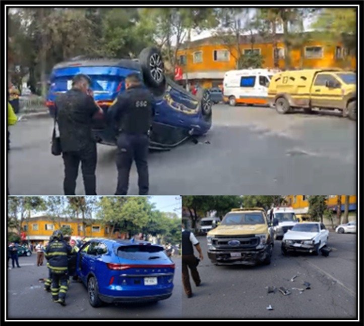 CronicasLDN's tweet photo. #Choque y #volcadura se ven involucrados dos vehículos particulares y una camioneta de valores de #COMETRA. Arriaban servicios de #emergencia quienes atienden a dos personas con #lesiones
Ocurrió en Alfredo Chavero e Isabel la Católica en la col. Obrera.
Alc. #Cuauhtémoc #CDMX https://t.co/h2sgRtflri