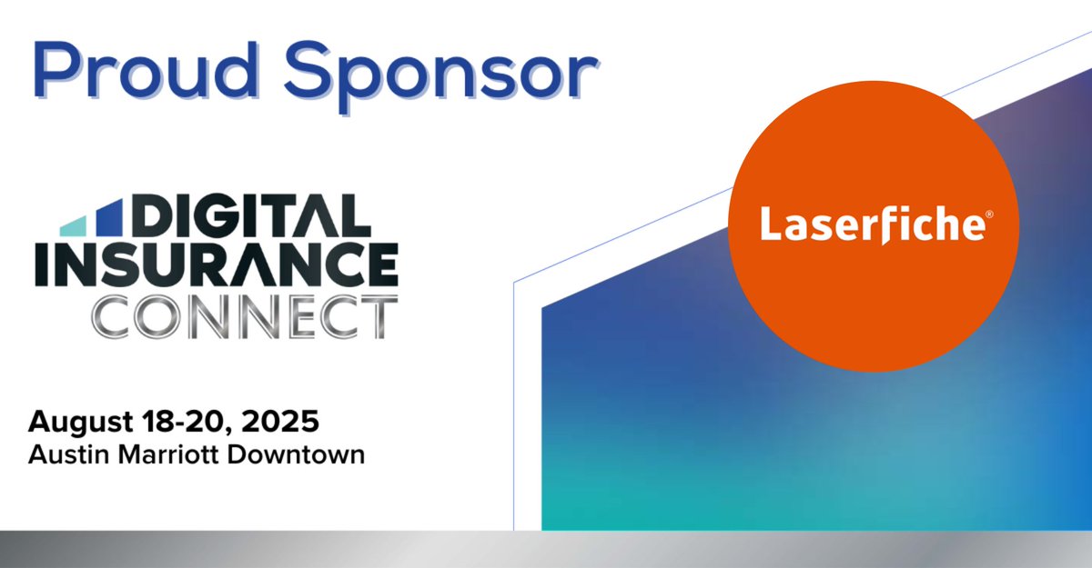 laserfiche's tweet photo. Laserfiche is proud to be a sponsor of the #DigitalInsuranceConnect Conference. 

Get a personalized plan for your unique challenges. Schedule a 1:1 meeting with our experts: https://t.co/AllCDzBe0W https://t.co/MxPTFIgxsG