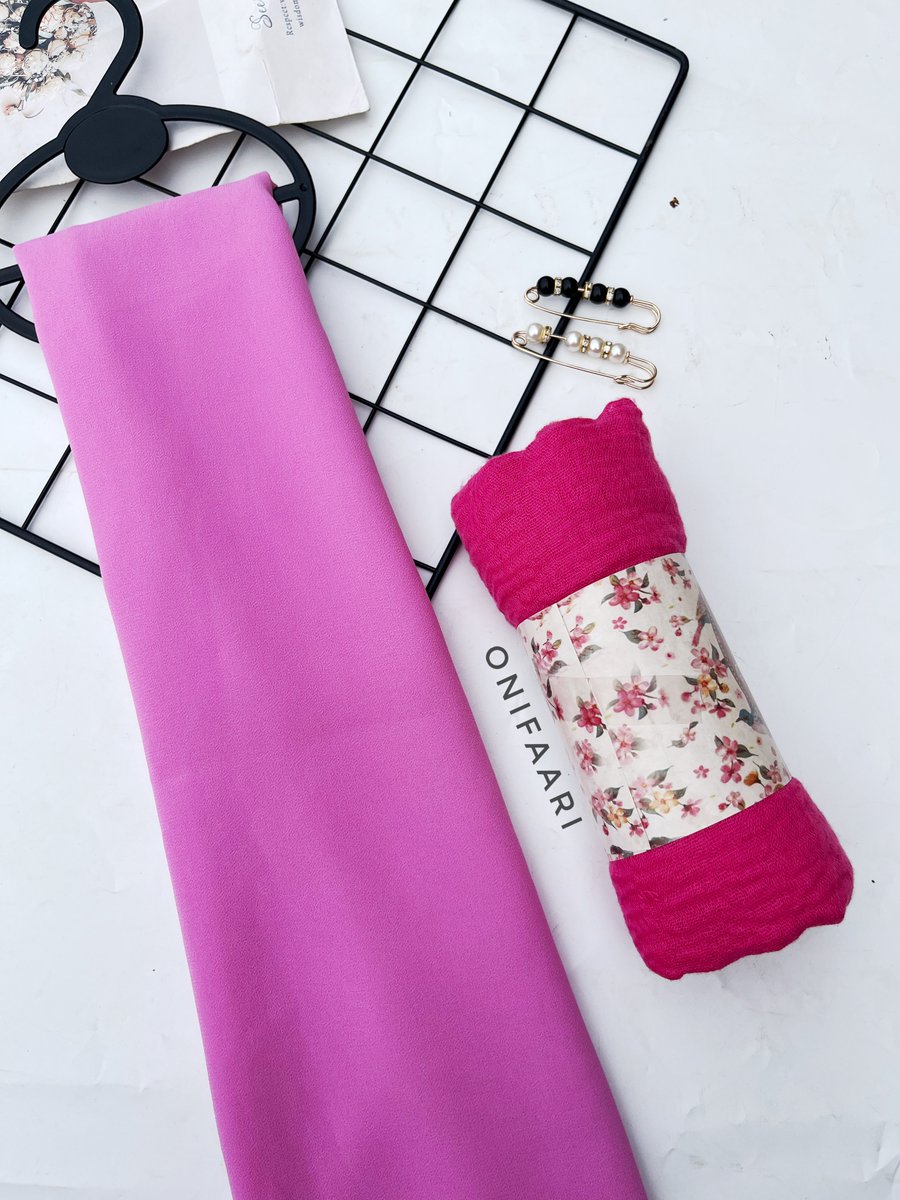 Plain chiffon wrap as veil Crinkle scarf as turban  gives a rich look to your outfit

Bundle price:7,000 naira

Contents:
Plain chiffon
Crinkle chiffon
Dua card
1 Scarf accessories 

OR
Plain chiffon
Crinkle scarf 
2 scarf accessories

Location:Ilorin 
Nationwide Delivery

Pls Rt