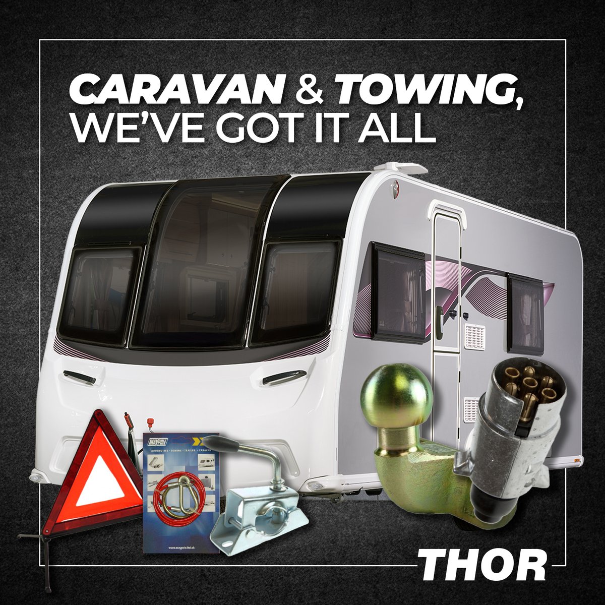 Caravan &amp; towing accessories? THOR has it all, from plugs &amp; towballs to jockey wheels, wiring kits &amp; site essentials.

Next-day delivery UK-wide.

0191 417 1097 | thoronline.co.uk

#THORPartsUK #TradeOnly #MotorFactor #CaravanAccessories #Towing