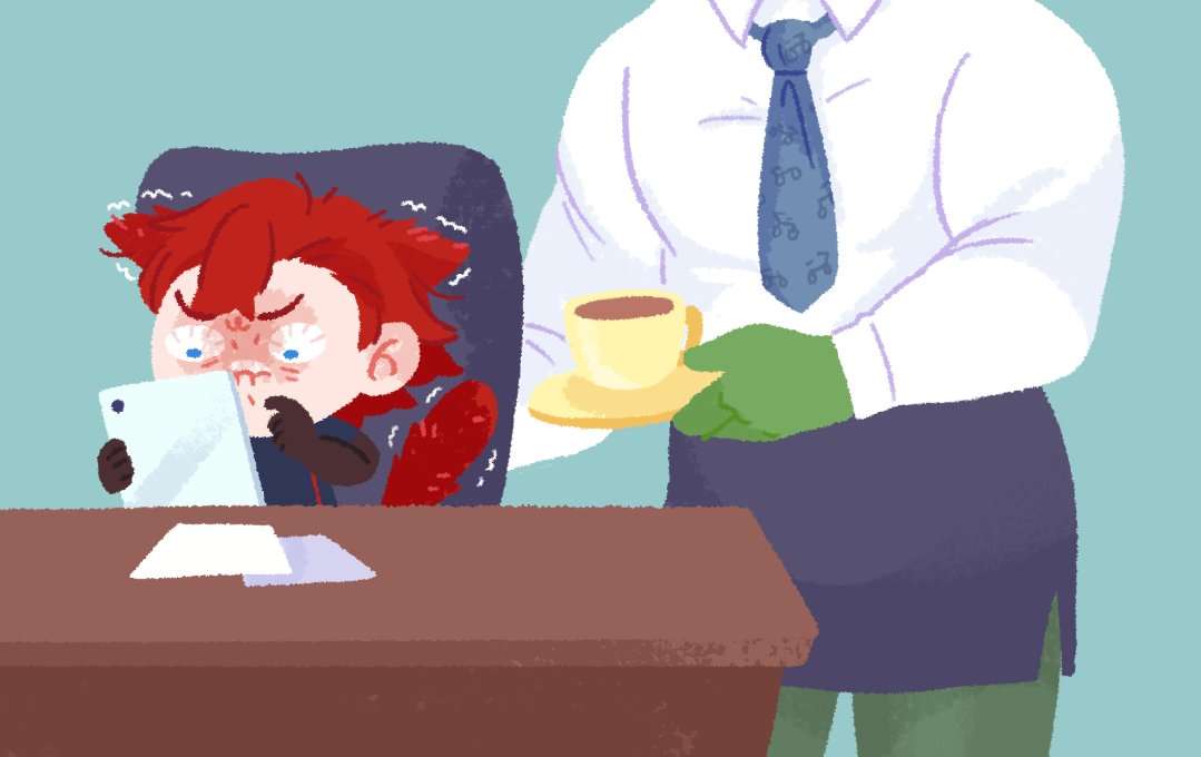 i had to dig thru layers of yaoi for that one raging ipad babycini &amp; sexy secretary randon sketch i made because i wanted to color it ☺️ yay