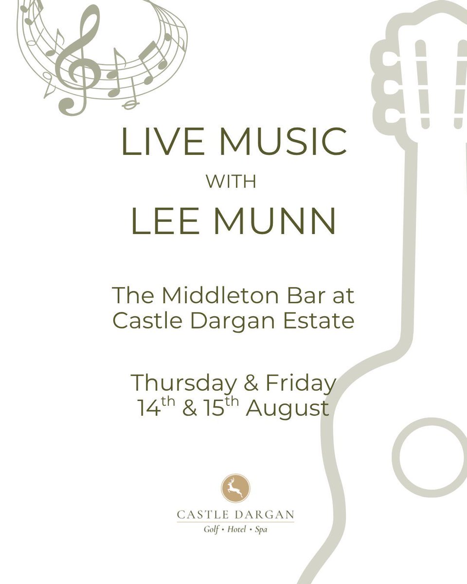 Drop into The Middleton Bar at Castle Dargan Estate this weekend for live music with Lee Munn!
#LiveMusic #MiddletonBar #WeekendVibes #Sligo