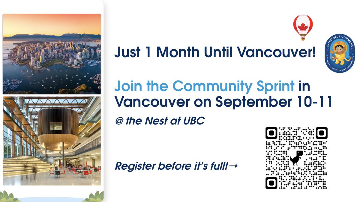 imalizzzard's tweet image. 📣 We’re just ONE month away from the FIRST EVER @salesforce Canadian Community Sprint, in gorgeous Vancouver 🇨🇦 Sept 10–11, 2025!

Join us for 2 days of hands-on collaboration, innovation &amp;amp; impact.

invite.salesforce.com/vancouvercommu…

#SFDOSprint #TrailblazerCommunity #Nonprofit