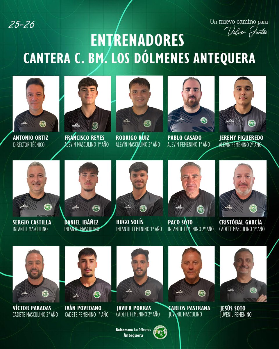 BaseBMLosDolmen's tweet photo. 👥 Conoce a los entrenadores que se encargarán en esta ilusionante temporada del alma del club, nuestra CANTERA 💚

#UnNuevoCamino para #VolverJuntos
#VamosDólmenes
#somosdebalonmano 
@ATQDeporte 
@DolmenesAtqBM 
@FABM_Malaga 
@FAndaluzaBM https://t.co/9FTKLsyvM8