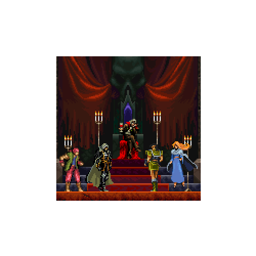 phoenixia62's tweet photo. voici le modèle du point de croix en cours de l'univers castlevania avec trevor, sypha alucard et grant contre dracula #Castlevania https://t.co/RfMOhQH4v6