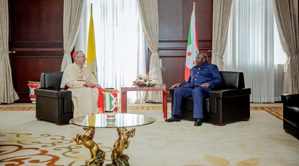 NahiDieu's tweet photo. Le #Burundi et le #Vatican ont signé 7 accords de coopération ce mercredi, à l’issue d’une rencontre entre le cardinal Pietro Parolin, secrétaire d'État en visite au Burundi et le président @GeneralNeva. Une illustration des bonnes relations entre les deux États. https://t.co/4MF0axzTaJ