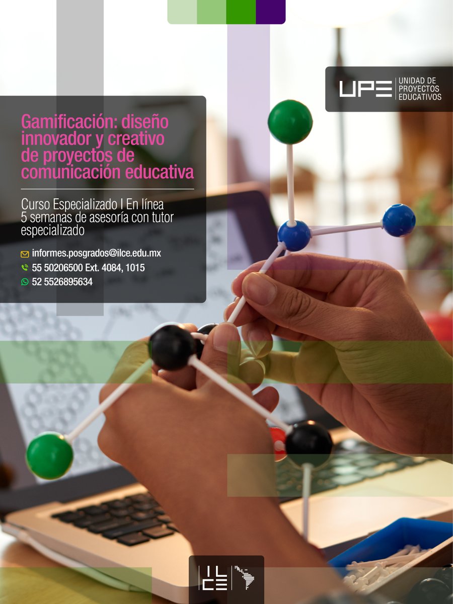 Convierte el aprendizaje en una experiencia emocionante con el #ILCE 🎮 

Diseña proyectos educativos gamificados que motiven, inspiren y generen impacto. 
Integra dinámicas, narrativas y recursos creativos que transformen la comunicación educativa.
 
📅 Inicia 25 de agosto | En