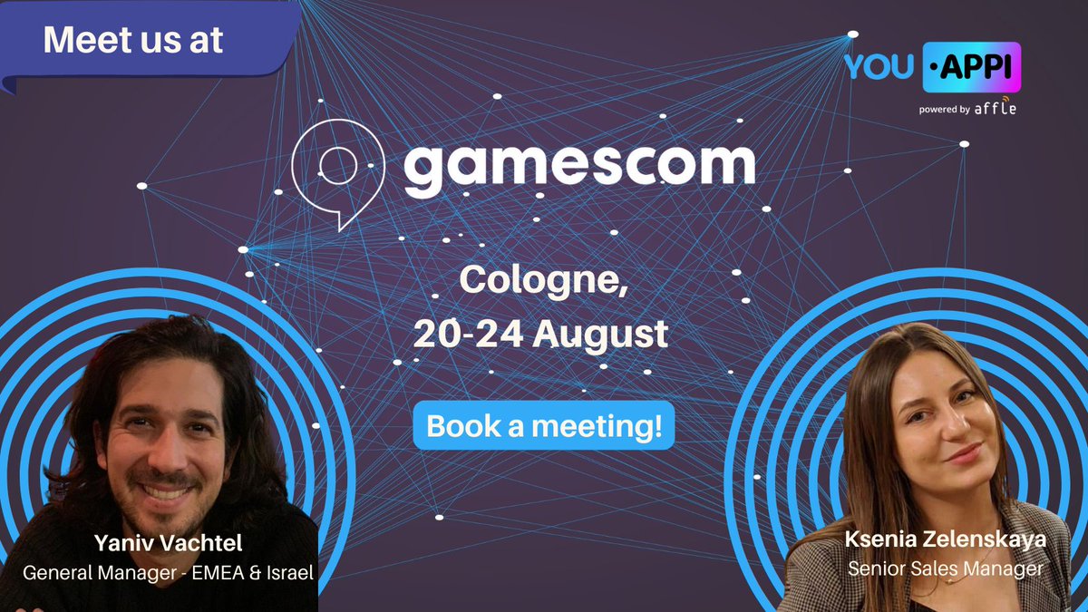 YouAppi's tweet image. Game on 🎯
YouAppi is heading to Gamescom in Cologne next week—and we’re bringing serious performance power with us. Ready to talk mobile + CTV retargeting for your game app?

🎟️ Book a meeting with our team: hubs.ly/Q03CB5Mh0

#Gamescom2025 #MobileMarketing #CTVAds