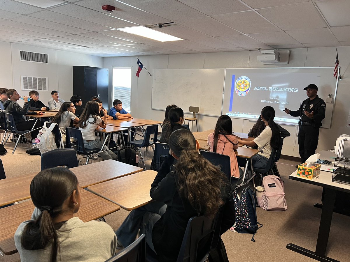 Grateful for Officer Zamora reminding our 7th graders about Anti- Bullying. <a href="/JohnDrugan_PK8/">John Drugan PK-8</a>