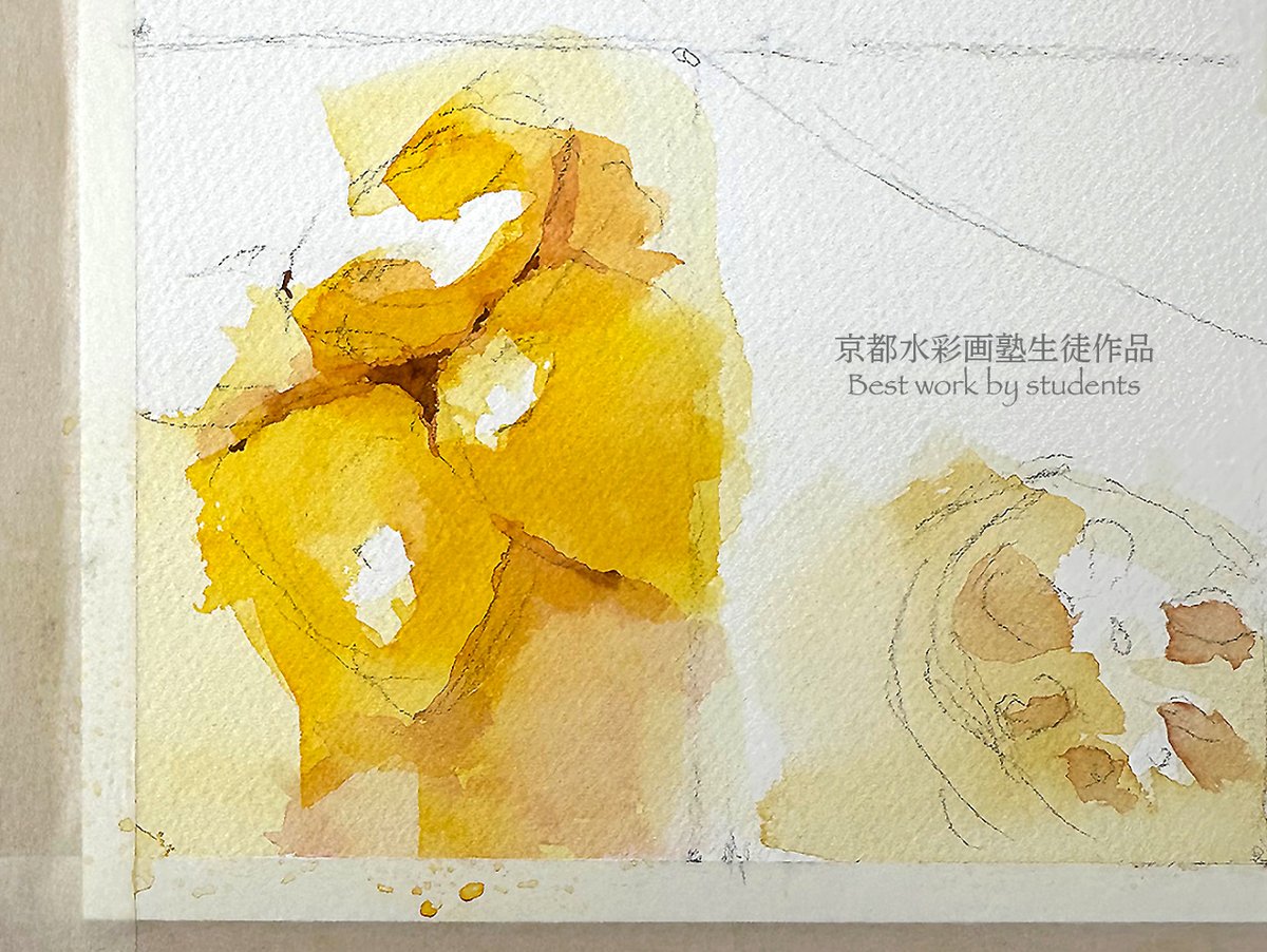水彩ペン画 タイトル「交感-koukan-」 わへい水彩画@京都水彩画塾塾長 on X: 