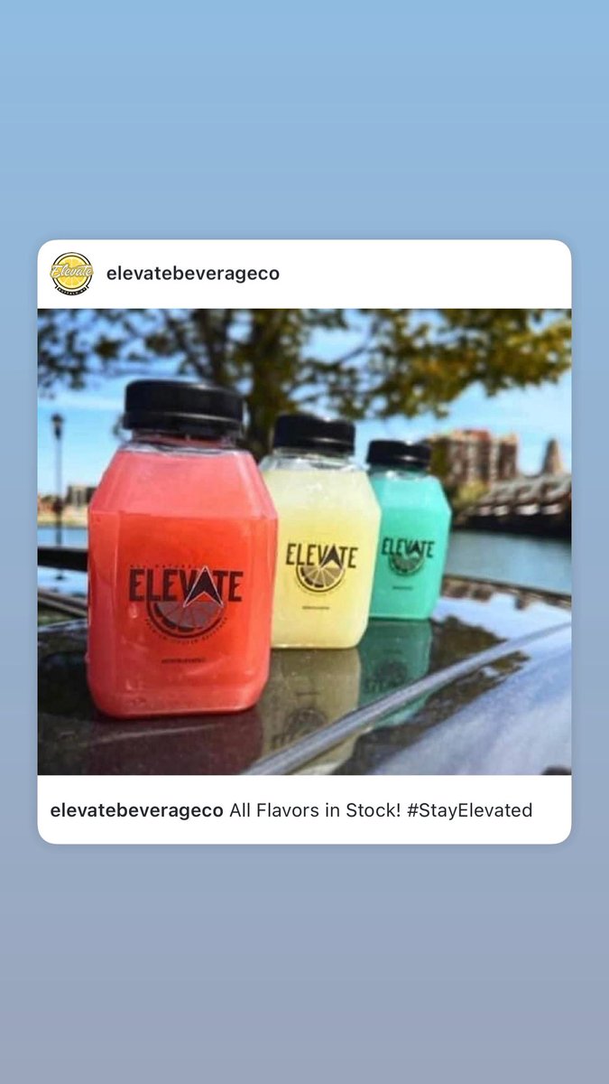 All Flavors in Stock! #StayElevated
<a href="/ElevateBevCo/">Elevate Premium Infused Beverage Company</a>