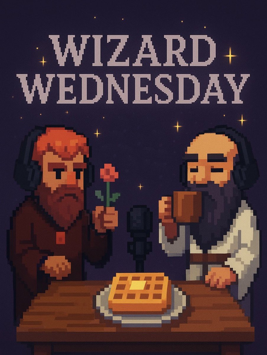 IT’S WEDNESDAY, WIZARDS! 🧙🏼‍♂️

Join <a href="/MeepleDad/">MeepleDad - Lover of Wizards & Games</a> and me for waffles tonight as we dive into wizardly academics, community art, lore development, and more! 🧇✨