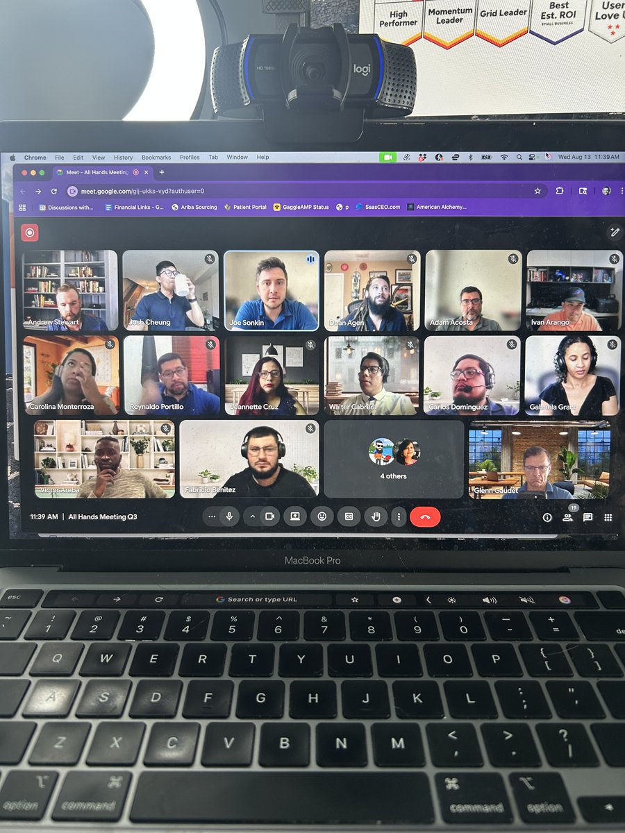 glenng's tweet photo. Grateful. Inspired. Energized...

Snapped this during our recent all-hands — and I couldn’t be prouder of the amazing humans behind @GaggleAMP .

It’s easy to talk about product, process, and performance. But it’s people that power this company.

From onboarding new customers in 30 days…
To delivering 16-minute wins with employee advocacy…
To simply showing up for each other every day…
This team continues to lead with heart and hustle. And I don’t take that for granted — not for a second.

Here’s to doing great work with even greater people. Onward and Upward!