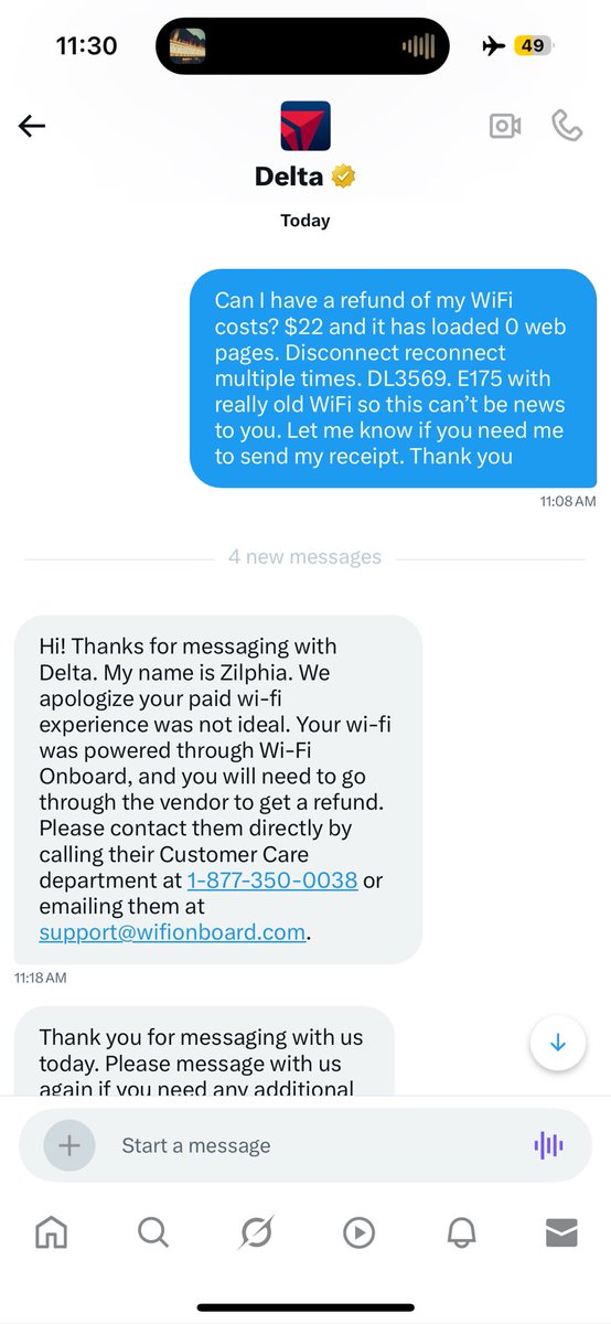 DLucy_3's tweet photo. @Delta Support the systems you choose to install in your aircraft, do not direct customers to contact your chosen vendor when their products fail. This is the bare minimum expectation. https://t.co/1ebf2ijUQx