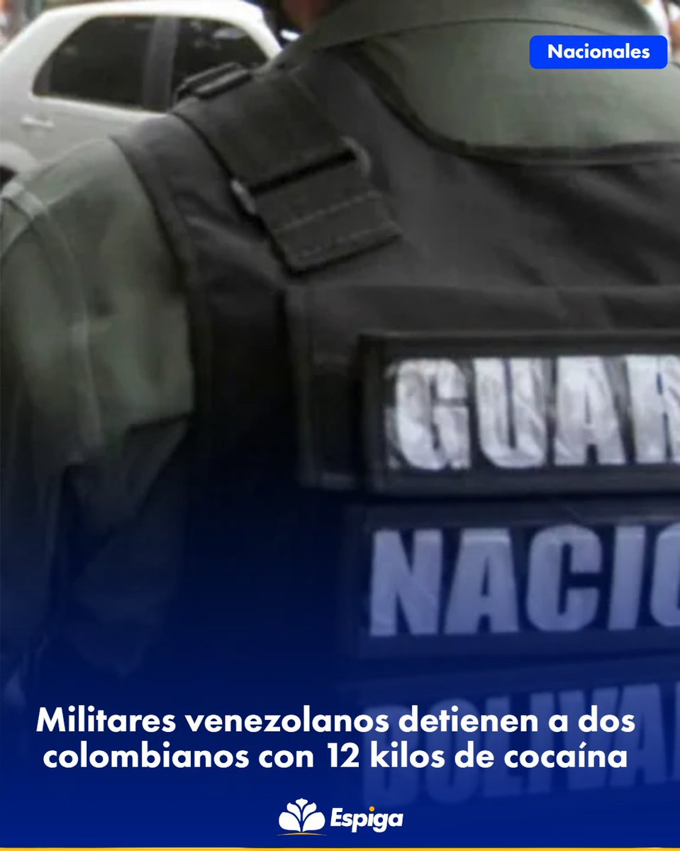 📌Militares venezolanos detienen a dos colombianos con 12 kilos de cocaína

🔗 Ver más: espiganoticias.net/Nacionales/mil…

📅 agosto 13, 2025

#13Ago, #GNB, #Narcotráfico
