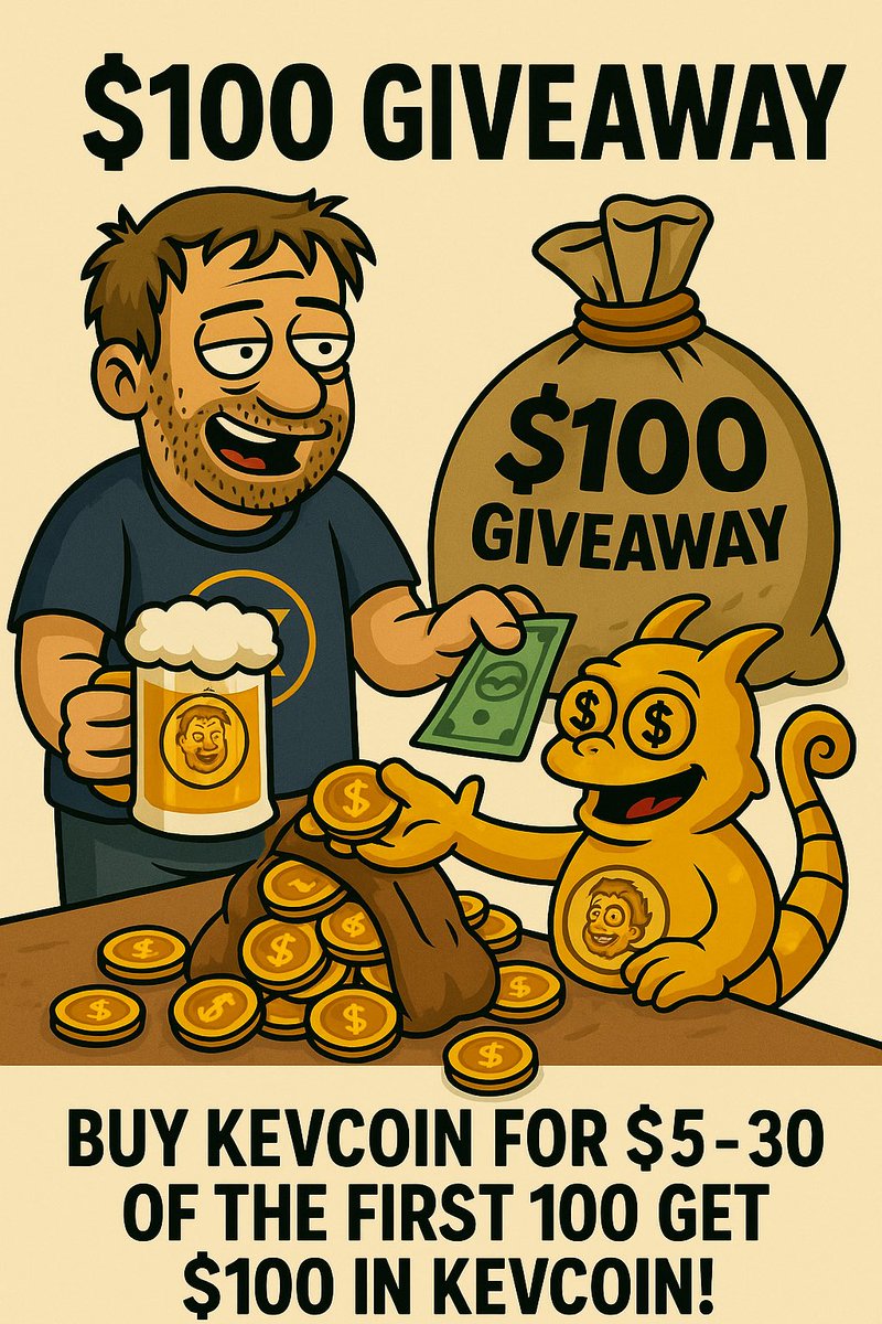 KevCoin_'s tweet photo. Kev & Goldtail are giving away $100 in KEVCOIN! 🪙 Buy for $5 – 30 of the first 100 win $100 in KEVCOIN 🚀 Get it on https://t.co/3XVfkFMlIH or Coinbase Wallet #KEVCoin #Goldtail #Bitcoin #Musk #Crypto https://t.co/CLPHqPCz3E