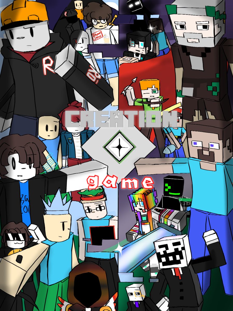 sprite1919810's tweet photo. I finished it the cover of the worldview of Minecraft and Roblox
#roblox 
#minecraft 
#jeb #builderman 
#null #JohnDoe 
#herobrine #guest666 
#johnentity #shedletsky
#alex #acorn
#derp #noob
#steve #bacon
#0x22 #007n7 
#itristan #itrapped 
#popbob #tubers93 
#pyrobyte #ellernate https://t.co/w7NNcUkctE