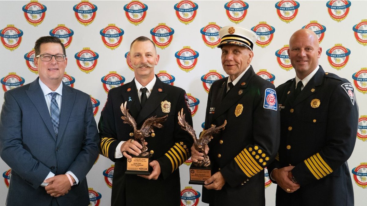 🎉 Congratulations! Pierce Manufacturing Inc. &amp; the IAFC are proud to announce the 2025 IAFC Fire Chief of the Year honorees:
👏 Volunteer Fire Chief Daniel Krushinski – East Franklin Fire Department, Somerset, NJ
👏 Career Fire Chief Jeremy Craft – Lehi Fire Department, Lehi, UT