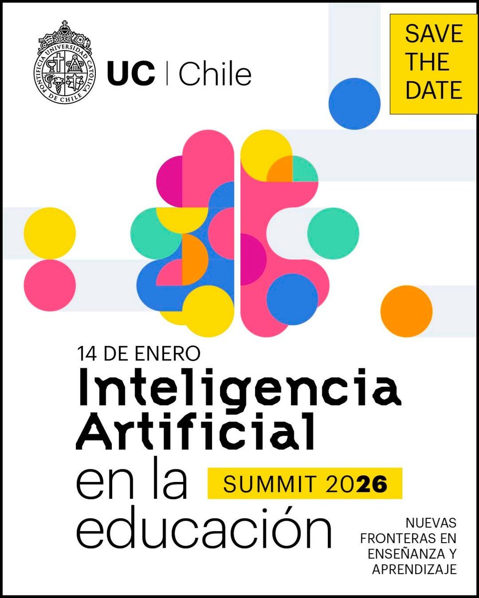 SummitEducacion's tweet photo. Resérvalo en tu calendario! 🗓️ 
El #SummitEducaciónUC2026 ya tiene fecha: el 14 de enero te esperamos para explorar juntos la gestión, dirección y liderazgo en educación. 📖

Pronto compartiremos la programación completa e información de inscripción en https://t.co/LQJ2Z8HoKI 💻 https://t.co/CmaDE4J2cM