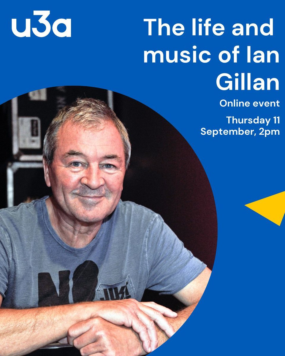 u3a_UK's tweet photo. Calling all rock fans 🎸

u3a members and their friends are invited to an exclusive online event with Ian Gillan, from iconic rock band Deep Purple. He will be talking about his remarkable career and music. 🎶

Book your place: https://t.co/fdiSNGPuuj https://t.co/eN9hEwjhLK