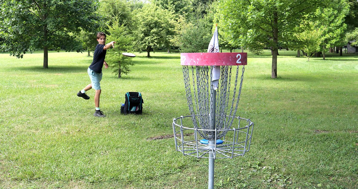 Aiden Wiebe, 19, enjoys a round of disc golf Wednesday at the Thames Grove Conservation Area in Chatham. "I love this course," said Wiebe. He noted the UDisc app shows people from outside C-K come here to play, adding he has met players from Windsor while on the course. #ckont