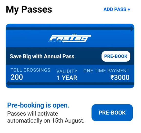 rishibagree's tweet image. Annual Toll Pass registration starts:

200 NHAI Toll Crossings at Rs 3000/- 
That means Rs 15 per toll.
 
A saving of 80% in toll
