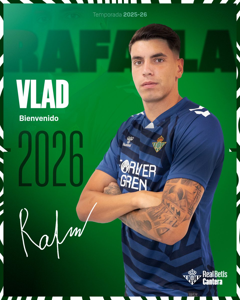 RBetisCantera's tweet photo. 📣 OFICIAL | El Real Betis incorpora a Vlad Rafaila en calidad de cedido 📝😃

¡Bienvenido a tu nuevo hogar, Vlad! 💪💚

➡️ https://t.co/obPcbshjaV

#BetisDeportivo #CanteraBetis https://t.co/FyAB75T3ly