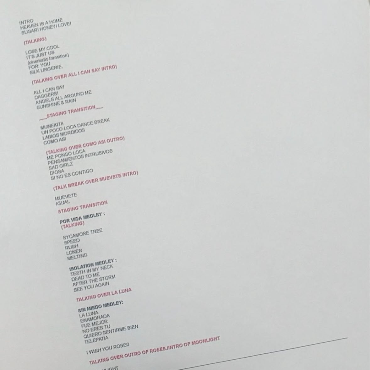 chartkali's tweet photo. Kali Uchis unveils the official setlist for “The Sincerely, Tour” starting tomorrow 💌 https://t.co/AWAk5spClD