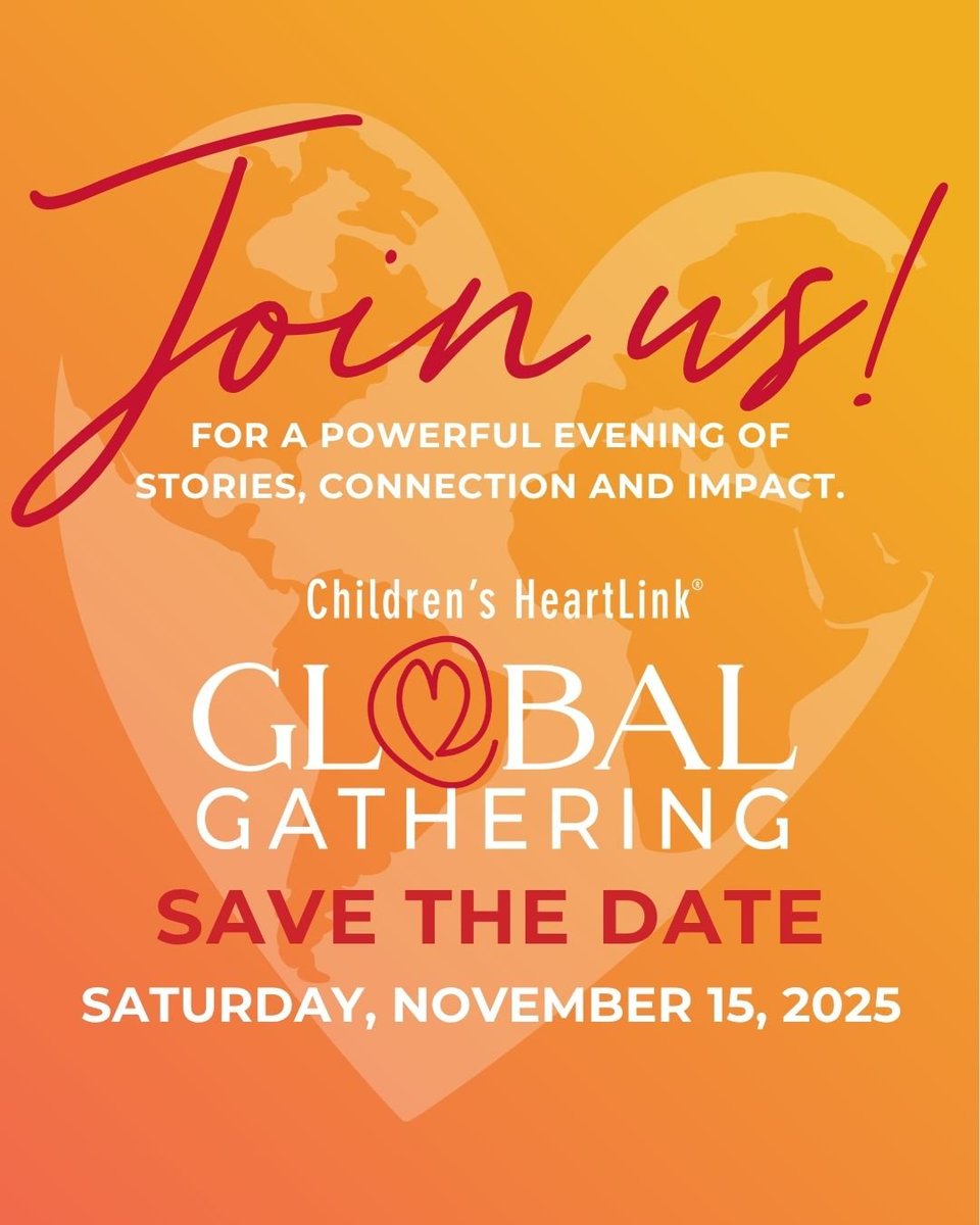 ❤️We'd love to see you this fall at the Children’s HeartLink Global Gathering!
📆Sat. Nov. 15
🏨Hilton Minneapolis &amp; virtual
✨Join us for an evening of inspiring stories &amp; lively entertainment.
➡️Become a sponsor: support.childrensheartlink.org/give/402445/#!…
🎟️Ticket sales begin soon — stay tuned!