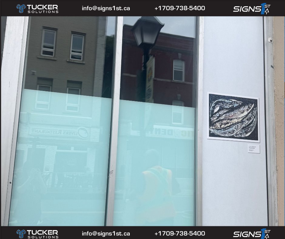 Signs1stNL's tweet photo. Here’s another look at one of the artworks we put up downtown. Go on down and see them for yourself! #windowgraphics #windowfilm #localbusiness https://t.co/ZZgCujAT0P