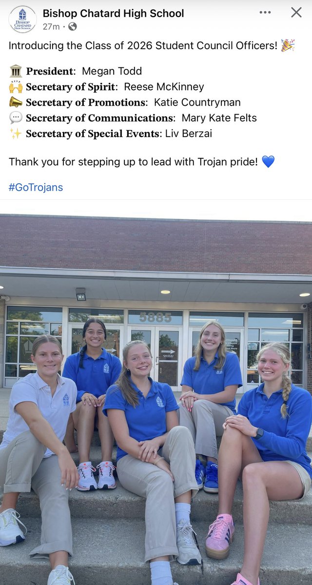 Bishop Chatard Girls Basketball (@ladytrojansgbb) on Twitter photo 💙 our Student-Athlete’s work and leadership on and off the court 💙
👀
<a href="/Megantodd123/">Megan Todd</a> Students Council PREZ
<a href="/OBerzai/">olivia berzai</a> Student Council Secretary of Special Events 💙 our Student-Athlete’s work and leadership on and off the court 💙
👀
<a href="/Megantodd123/">Megan Todd</a> Students Council PREZ
<a href="/OBerzai/">olivia berzai</a> Student Council Secretary of Special Events