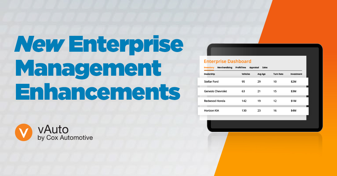 Unlock improved efficiency, consistency, and transparency across all locations. Check out the all new enhancements to vAuto’s Centralized Inventory Management.

Connect with your Performance Manager for a personalized walkthrough: cox.auto/uiKR9