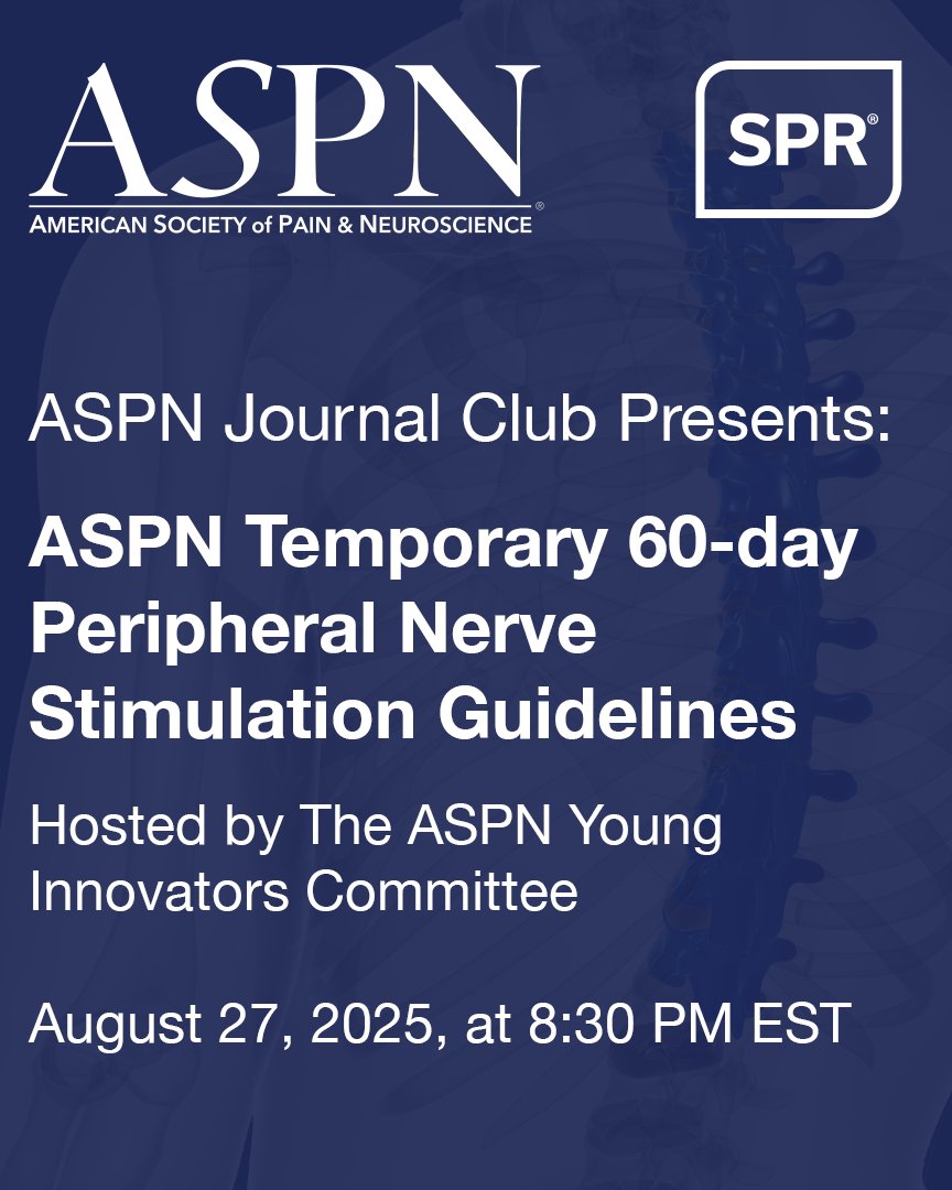 Mark your calendars! We are proud to sponsor the <a href="/ASPN_PainNeuro/">ASPN</a> Temporary 60-day Peripheral Nerve Stimulation Guidelines Webinar.

Experts will review &amp; discuss ASPN’s guidelines on using 60-day PNS as a treatment option for #ChronicPain. 

Register: register.gotowebinar.com/register/41791…