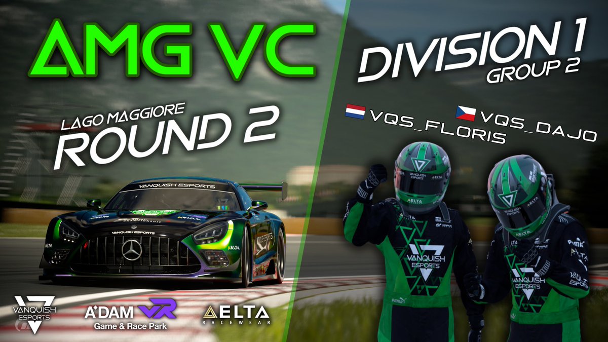 We are back for the 2nd round of #AMGVC at Lago Maggiore! 🇮🇹 

#VQS_Dajo and #VQS_Floris will hit the track at 2000 CEST to try and secure some solid championship points 💯 

Watch live from Floris’ POV now! youtube.com/live/U0zPIp5QP…