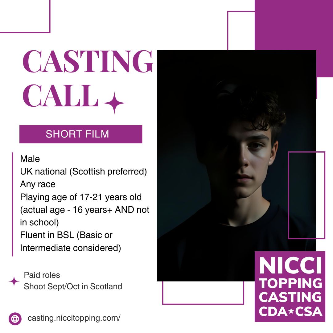 niccitopping's tweet photo. Casting Call.

#Shortfilm #Scotland# #PaidRoles https://t.co/XiHqahuOvv