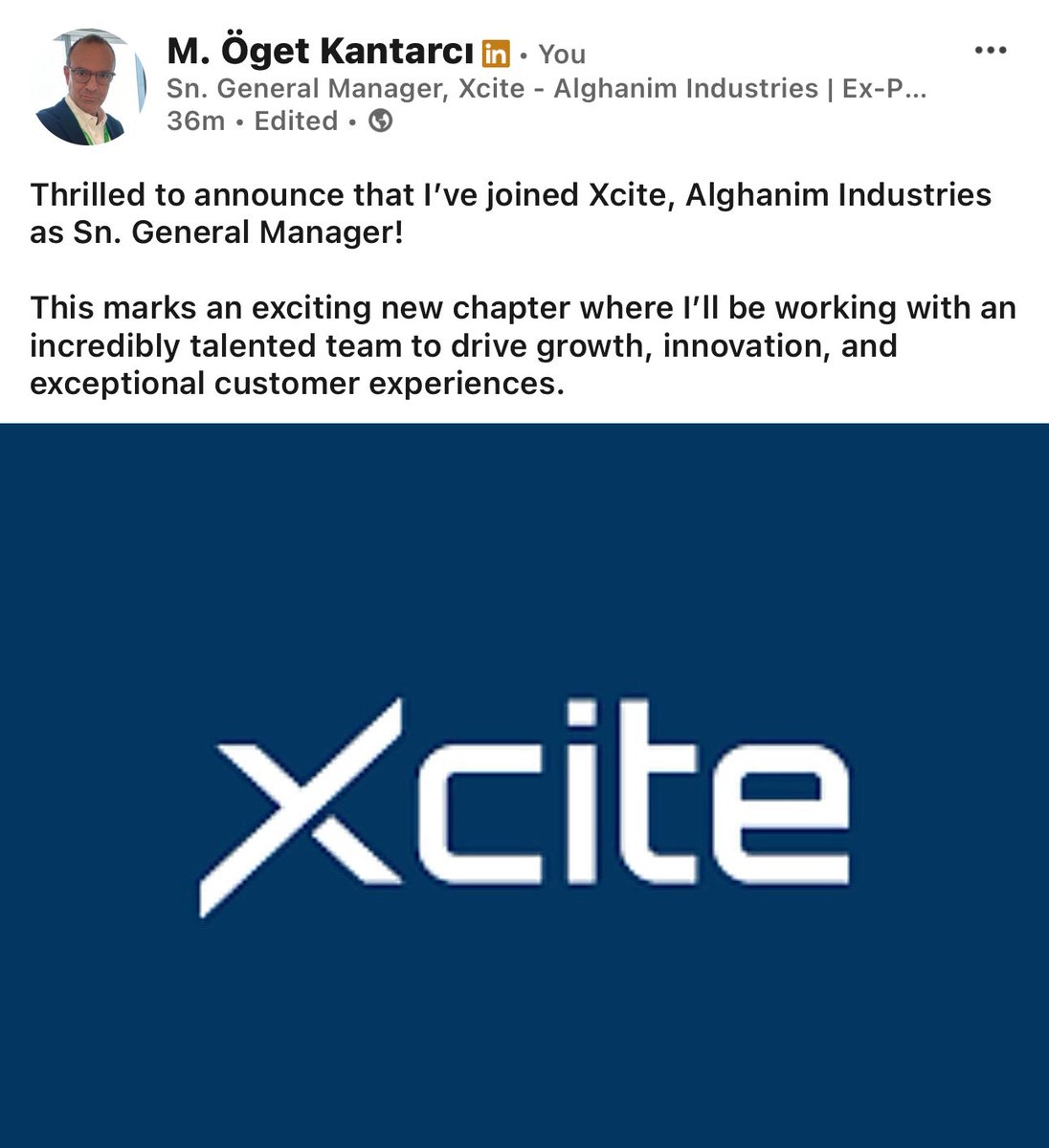 I’m delighted to start my new role as Sn. General Manager at Xcite by Alghanim Industries..!! <a href="/xcitealghanim/">Xcite</a>