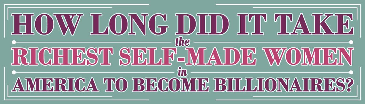 How Long Did it Take the Richest Self-Made American Women to Become Billionaires? infographicjournal.com/how-long-did-i… via <a href="/Ooma/">Ooma, Inc.</a>