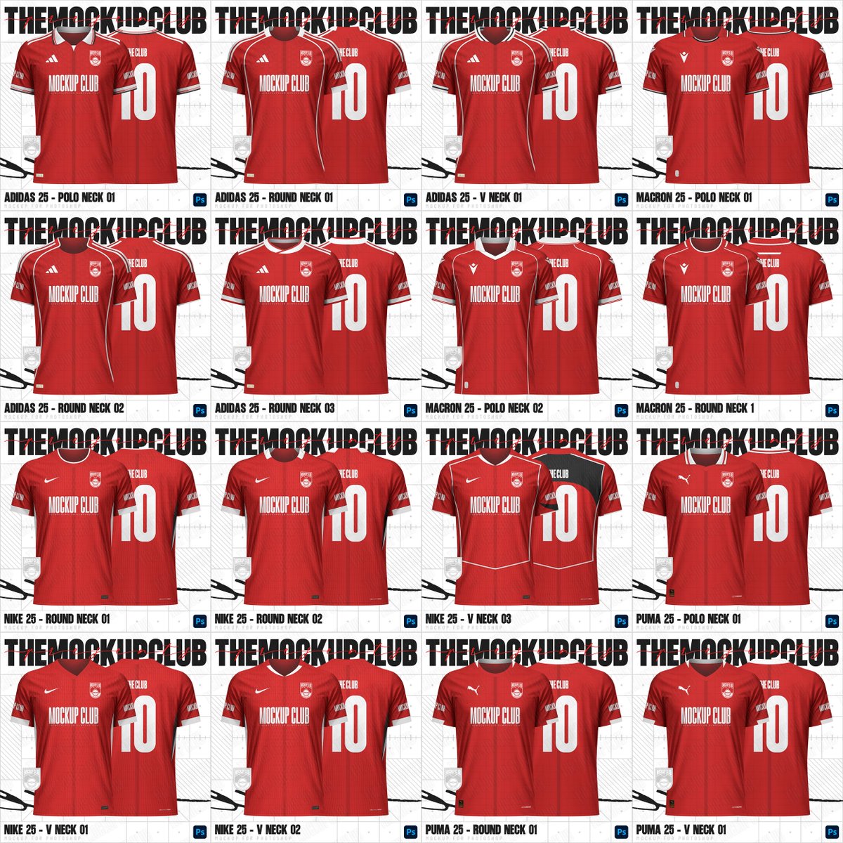 Ya está disponible el NewTMC - Mockup Pack V1

4 marcas y 16 mockups. Vistas frente y espalda listas para que tus diseños jueguen en primera. ⚽📦

Descárgalo ahora y súmate al club:
themockupclub.gumroad.com/l/NEWTMCV1

#TheMockupClub