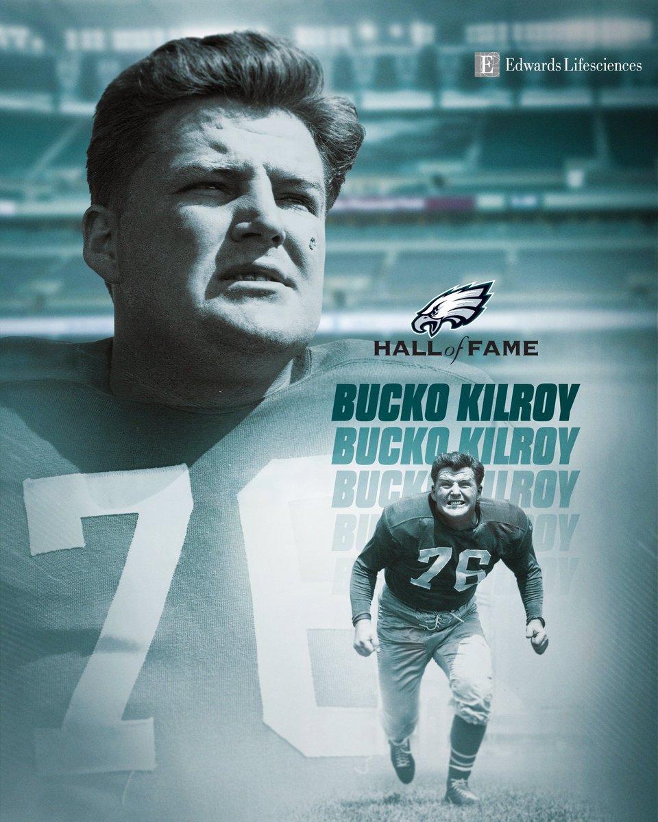 Philadelphia Eagles (@eagles) on Twitter photo We are proud to announce three-time Pro Bowl selection and member of the 1940's All-Decade Team, Eagles Legend Bucko Kilroy is joining the Eagles Hall of Fame.
<a href="/EdwardsLifesci/">Edwards Lifesciences</a> | #FlyEaglesFly We are proud to announce three-time Pro Bowl selection and member of the 1940's All-Decade Team, Eagles Legend Bucko Kilroy is joining the Eagles Hall of Fame.
<a href="/EdwardsLifesci/">Edwards Lifesciences</a> | #FlyEaglesFly