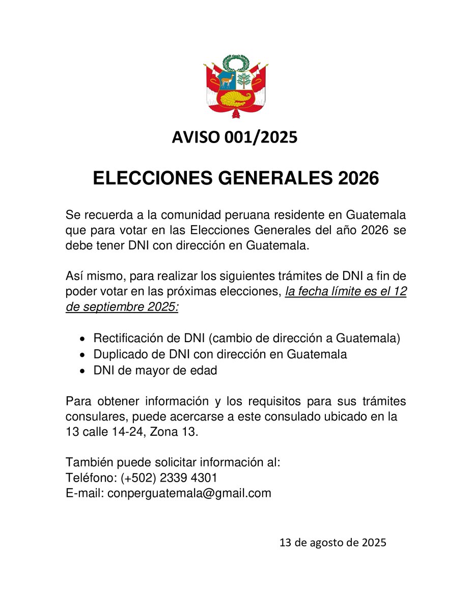 Embajada del Perú en Guatemala (@embajadadelperu) on Twitter photo 
