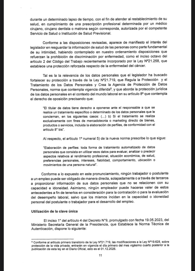 Álvaro Domínguez Montoya (@alvardominguez) on Twitter photo 1/2 Dirección del Trabajo dictamen 541/24 11.08.25. Sobre los certificados laborales: los trabajadores tiene derecho sobre sus datos personales, pudiendo oponerse a su uso ilegal y tratamiento discriminatorio. Que debería hacer la <a href="/Cutchile/">CUT Chile ✍️🗳</a>? 1/2 Dirección del Trabajo dictamen 541/24 11.08.25. Sobre los certificados laborales: los trabajadores tiene derecho sobre sus datos personales, pudiendo oponerse a su uso ilegal y tratamiento discriminatorio. Que debería hacer la <a href="/Cutchile/">CUT Chile ✍️🗳</a>?