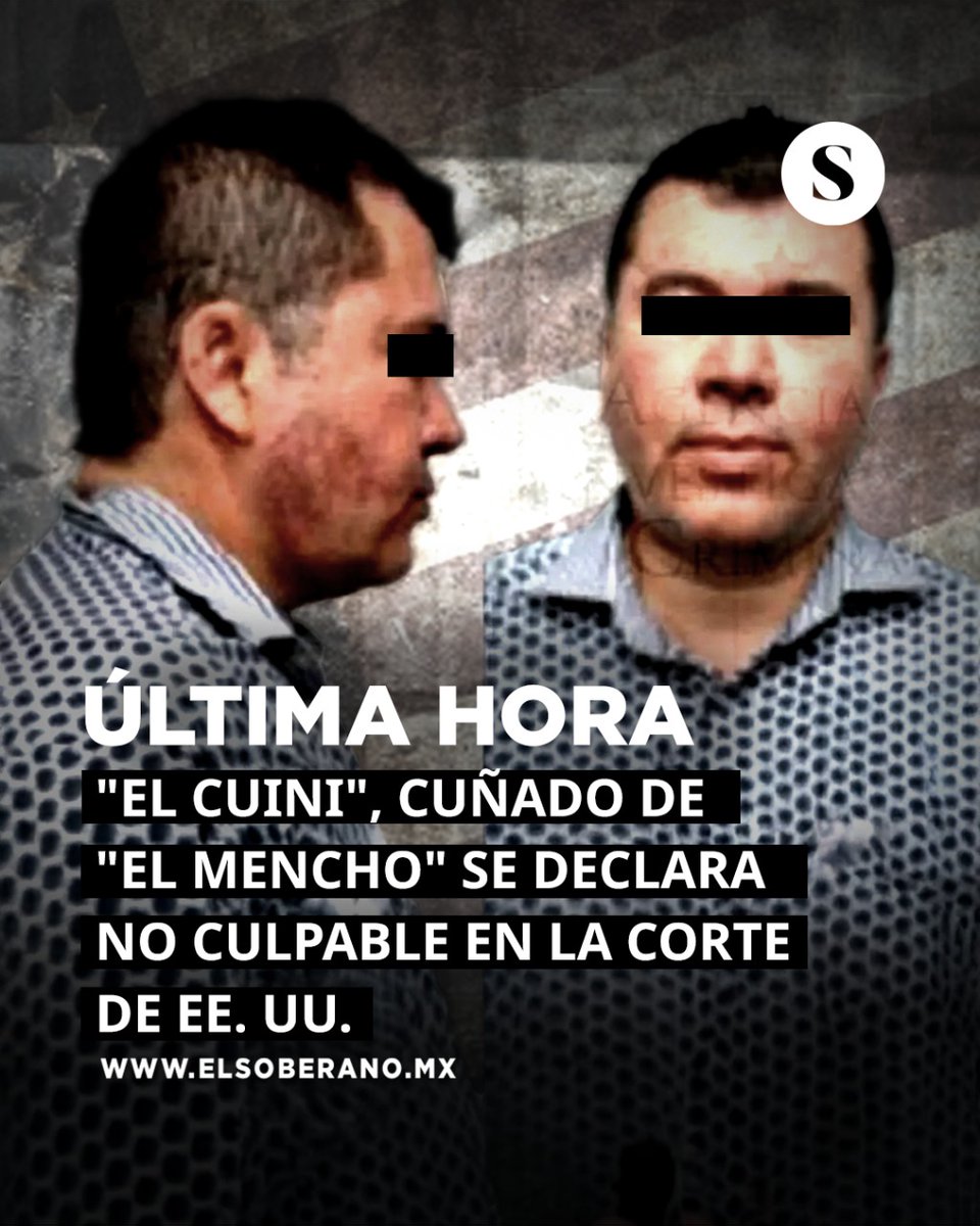 #ÚLTIMAHORA 🚨 Cuñado del "Mencho" se declara no culpable

Abigael González Valencia, ‘El Cuini’ se declara no culpable en Washington; lo acusan de narcotráfico y uso de armas de fuego.

Más en elsoberano.mx.