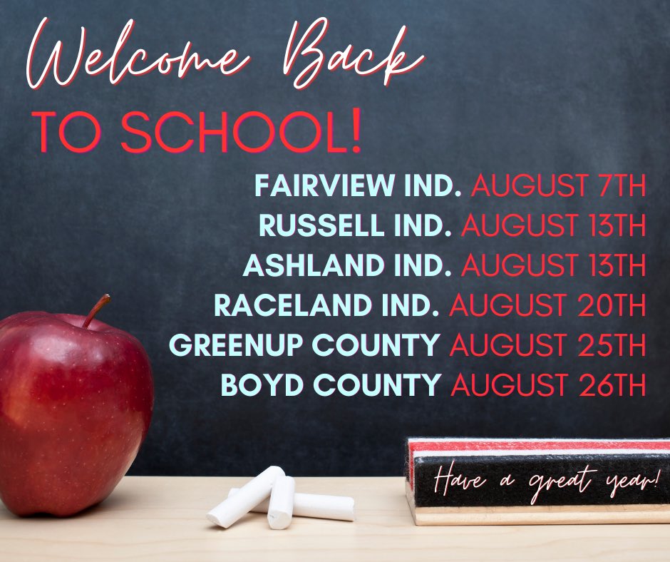 Aaron Thompson (@aaronthompsonky) on Twitter photo 📙📚✏️ Welcome back to school! I’m excited to see our students, teachers, and staff starting a new year filled with opportunity, growth, and success. Here’s to a safe and inspiring school year ahead!
<a href="/FairviewSupt/">Jackie Risden-Smith</a>, <a href="/russellind/">Russell Independent</a>, <a href="/Ashland_Schools/">Ashland Independent Schools</a>, <a href="/RacelandSchools/">Raceland-Worthington Independent Schools</a>, 📙📚✏️ Welcome back to school! I’m excited to see our students, teachers, and staff starting a new year filled with opportunity, growth, and success. Here’s to a safe and inspiring school year ahead!
<a href="/FairviewSupt/">Jackie Risden-Smith</a>, <a href="/russellind/">Russell Independent</a>, <a href="/Ashland_Schools/">Ashland Independent Schools</a>, <a href="/RacelandSchools/">Raceland-Worthington Independent Schools</a>,