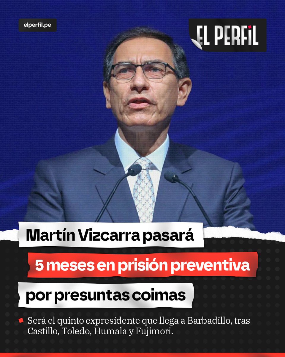 ⚖️ Juez dicta 5 meses de prisión preventiva para Martín Vizcarra

📝 El juez Jorge Chávez Tamariz ordenó #prisiónpreventiva contra el expresidente Martín Vizcarra por el caso #LomasDeIlo y #HospitalDeMoquegua. Se le investiga por presunto cohecho cuando fue gobernador regional.