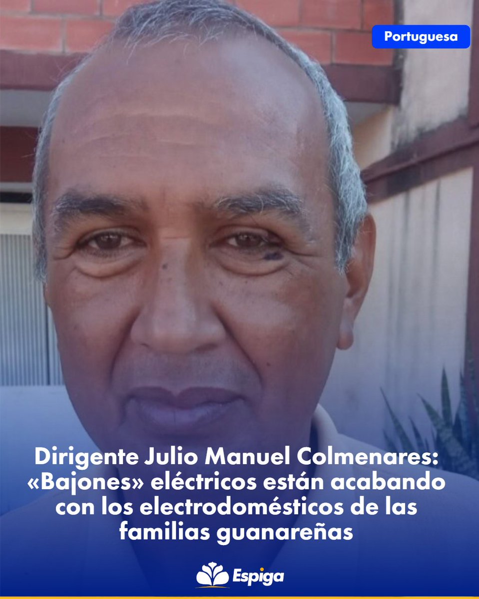 📌Dirigente Julio Manuel Colmenares: «Bajones» eléctricos están acabando con los electrodomésticos de las familias guanareñas

🔗 Ver más: espiganoticias.net/Portuguesa/dir…

📅 agosto 13, 2025

#13Ago, #NoticiasDePortuguesa, #PortuguesaEnAlerta, #PortuguesaEsNoticia