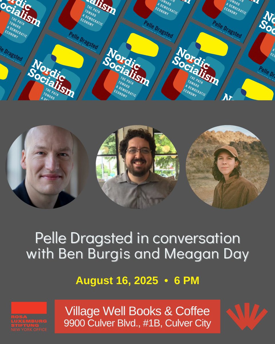 In LA saturday? Join my book-talk in the Village Well on my book Nordic Socialism - the path Towards a democratic Economy. 
I am honored to be in conversation with two important US left thinkers, <a href="/meagankday/">Meagan Day</a> and <a href="/BenBurgis/">Ben Burgis</a> 
I can’t imagine better conversation partners for a