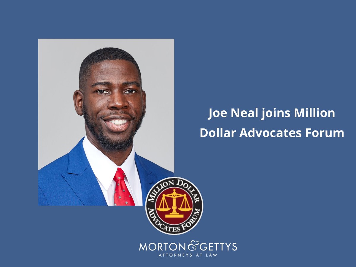 Congratulations, Joe’Terrious Neal, who’s been accepted into the Million Dollar Advocates Forum. The by-invitation organization is limited to attorneys who have won verdicts or settlements of at least $1 million. Read more: mortongettysinjury.com/news/neal-join….