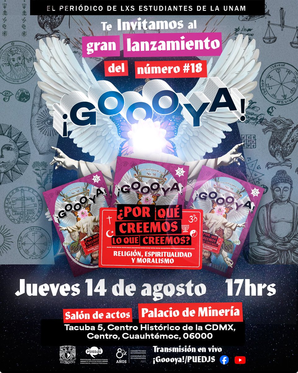 ¡Cada vez falta menos! ⌛️

Estamos muy emocionados y no podemos esperar para que veas todo lo que hemos preparado para ti, para celebrar el lanzamiento del número 18 de <a href="/GoooyaUnam/">Periódico Goooya UNAM</a> 🆕🎉 ¡Acompáñanos! queremos compartir contigo el periódico de lxs estudiantes de la <a href="/UNAM_MX/">UNAM</a>.